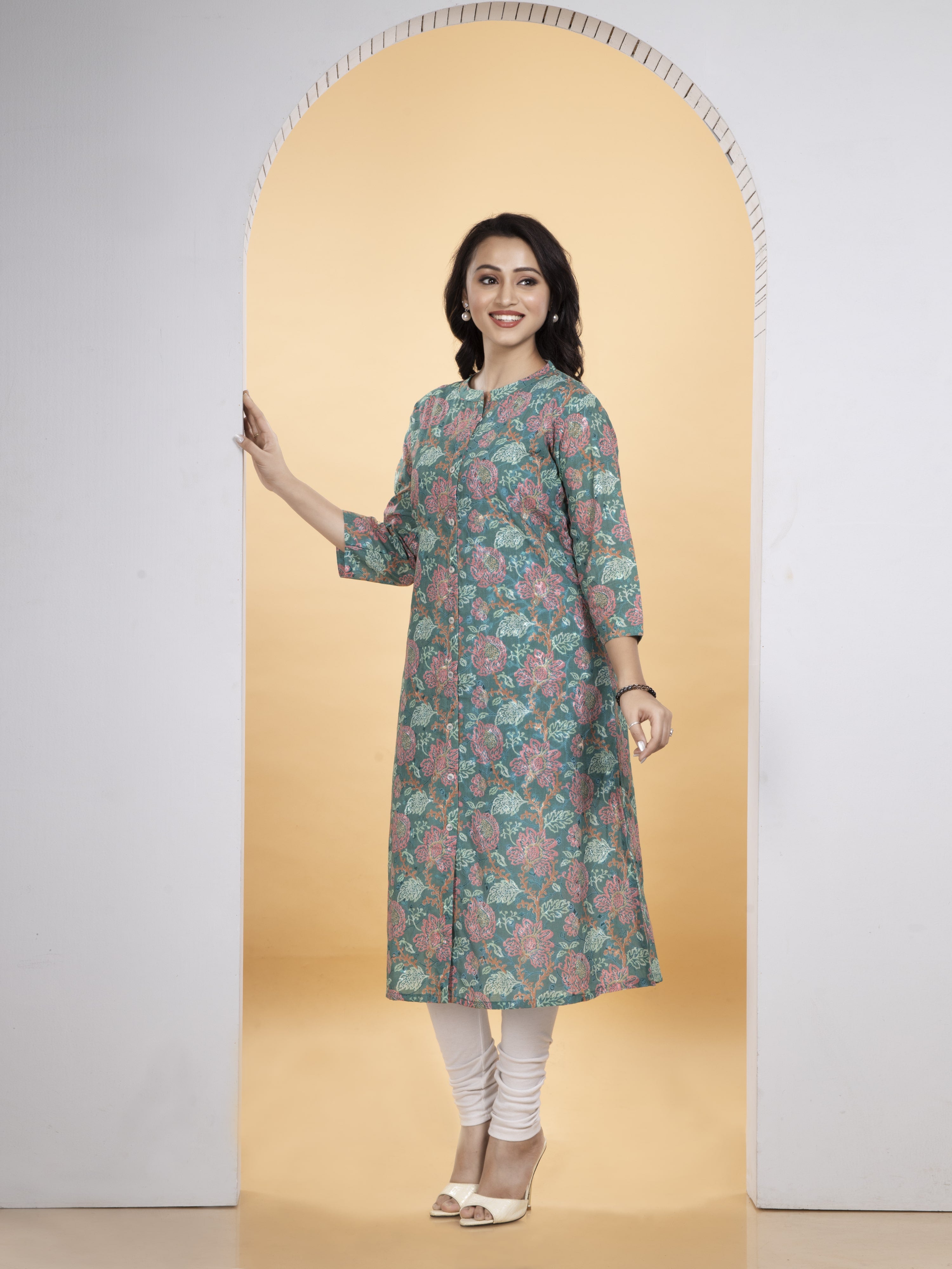 Desiora Sifli-Work Cotton Kurti