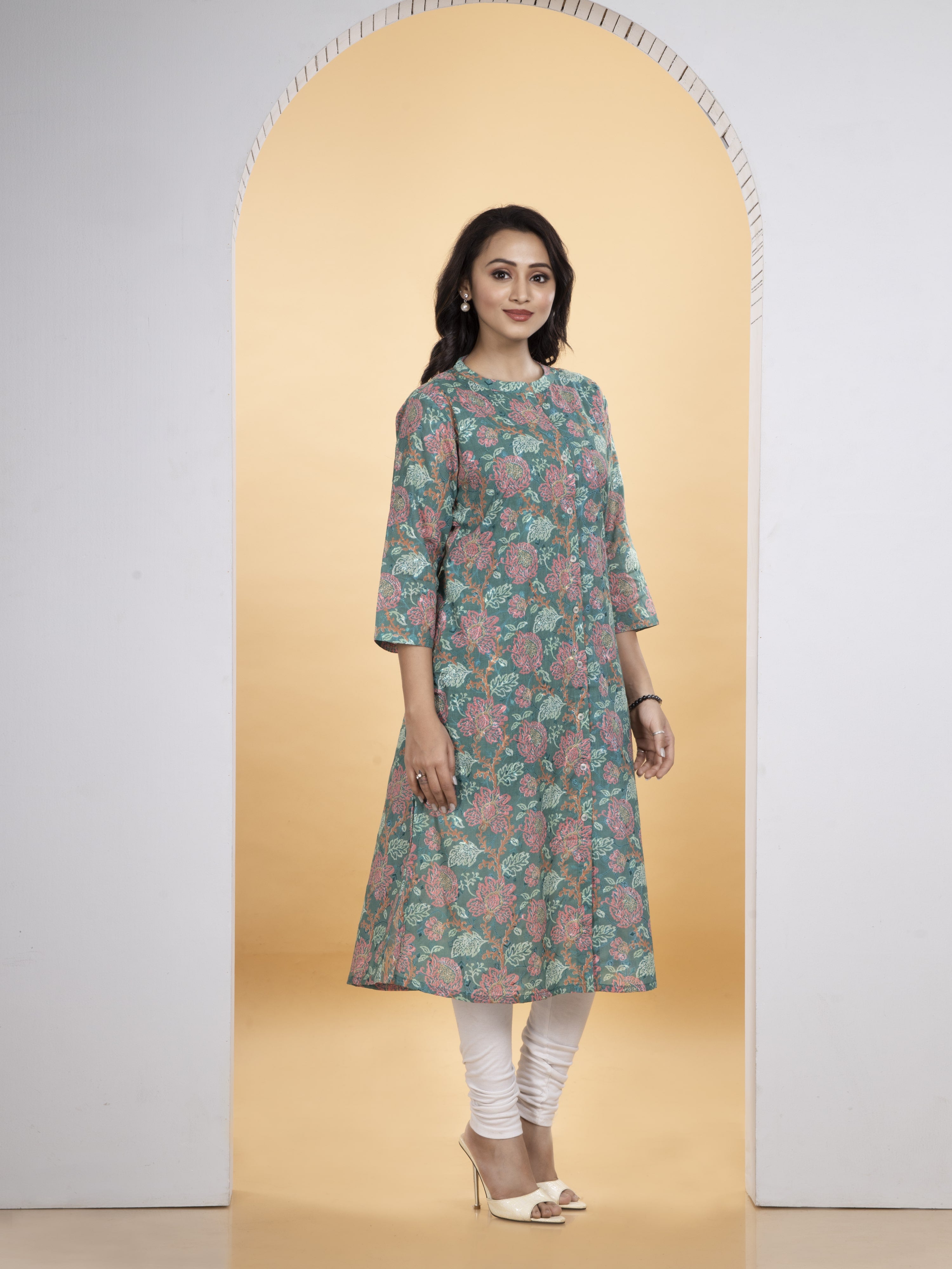 Desiora Sifli-Work Cotton Kurti